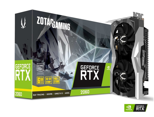 14Gbps 6GB Geforce ग्राफिक कार्ड ZOTAC GAMING GeForce RTX 2060 ट्विन फैन