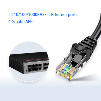 S5735S-L24T4S-QA2 Huawei स्विच 24 पोर्ट गीगाबिट ईथरनेट+4 गीगाबिट फाइबर ऑप्टिक पोर्ट